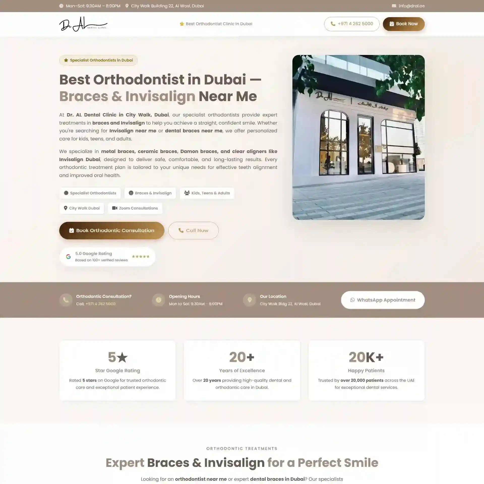 Dr. AL orthodontics landing page