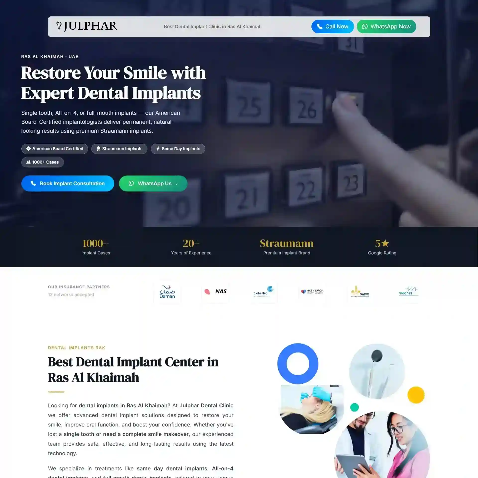Julphar implant landing page