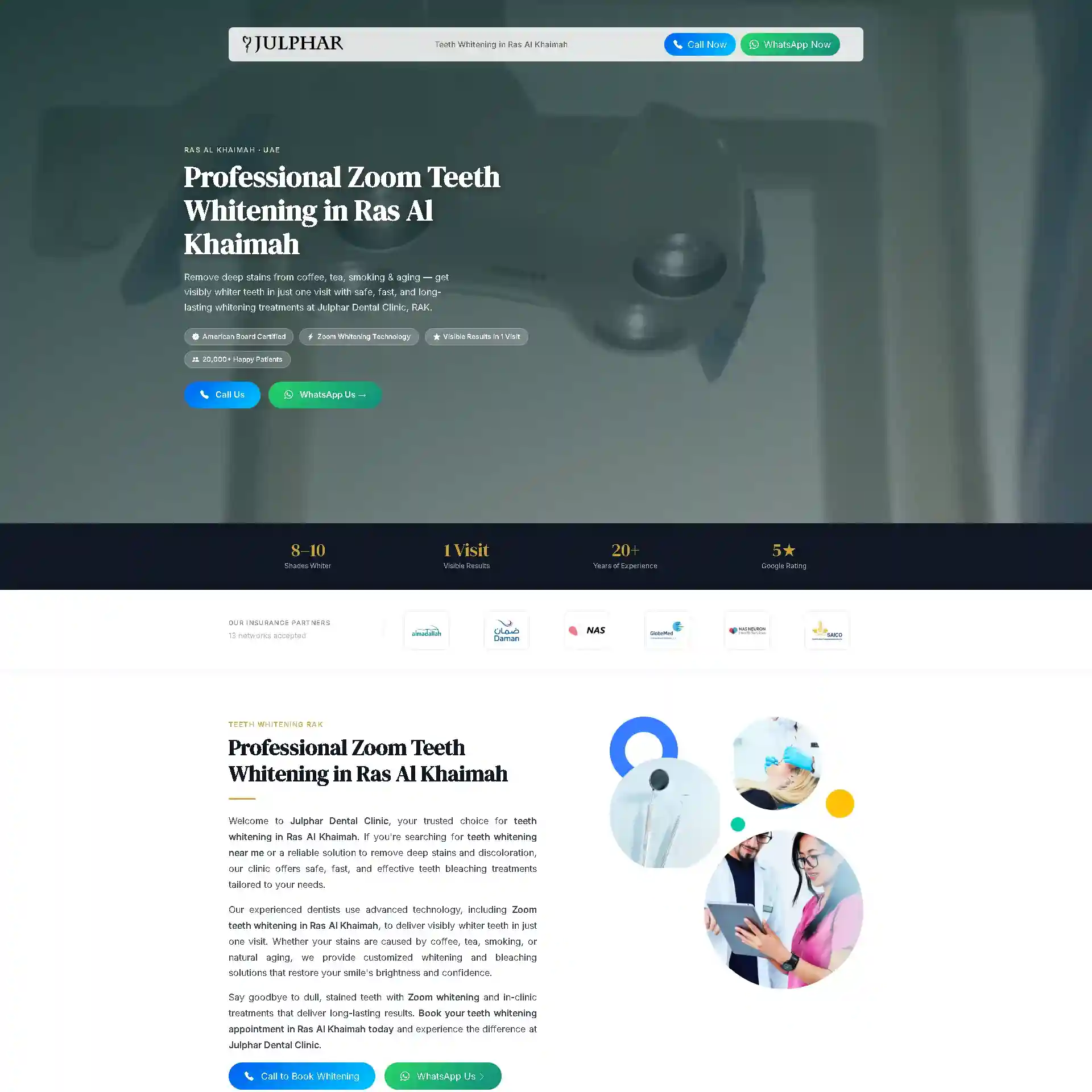 Julphar Whitening landing page